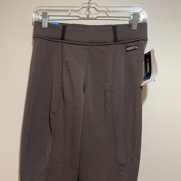 Kerrits M Fleece Lined Power Stretch Pro Kneepatch Winter Breeches Tights Brown - Picture 3 of 10